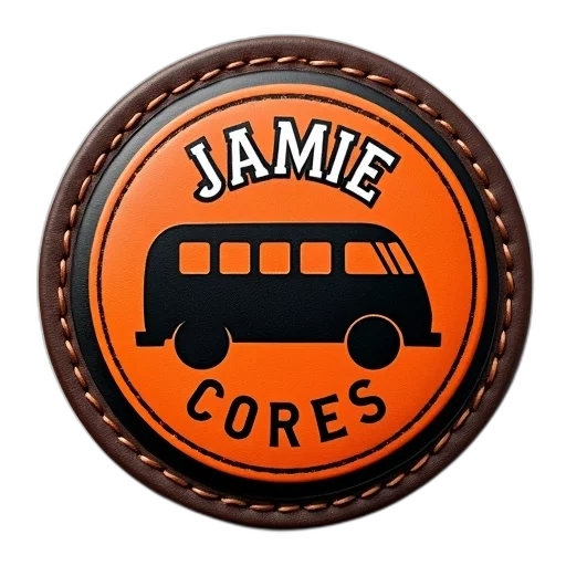 round, orange, button, black transparent PNG cut-out