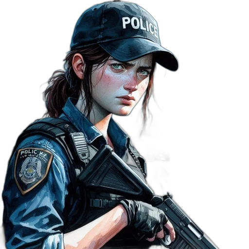 weapon, face, jacket, staff transparent PNG cut-out