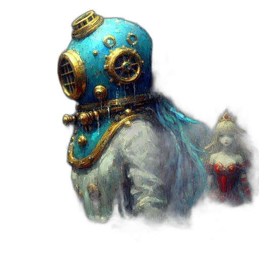 robot, mask, creature, staff transparent PNG cut-out