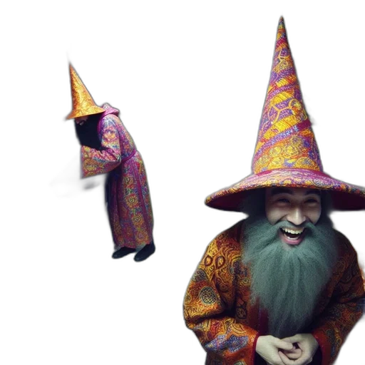 hat, mask, staff, creature transparent PNG cut-out