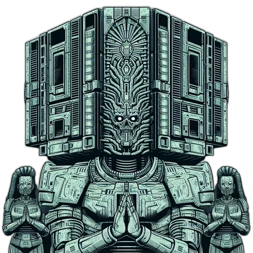 robot, crown, concept art, pixel art transparent PNG cut-out