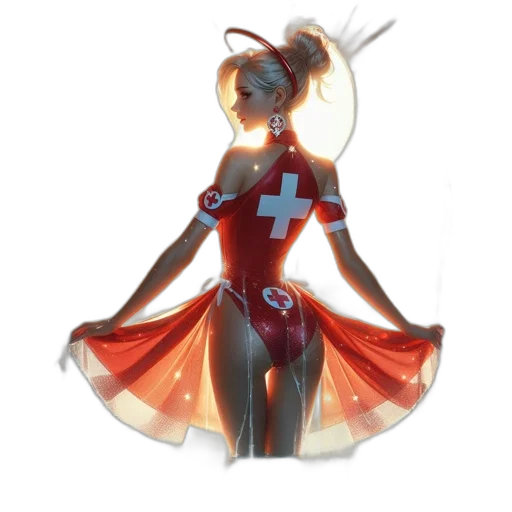 dress, staff, concept art, fantasy art transparent PNG cut-out