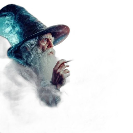 hat, dragon, staff, fantasy art transparent PNG cut-out