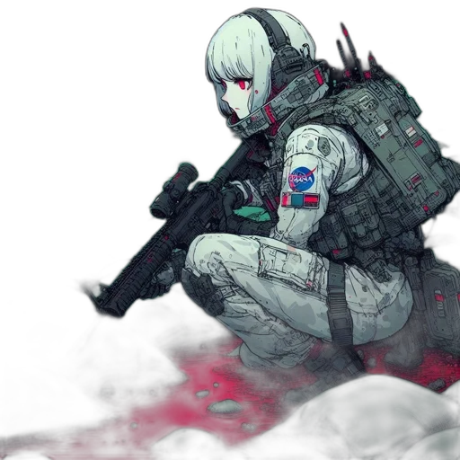 weapon, robot, jacket, creature transparent PNG cut-out