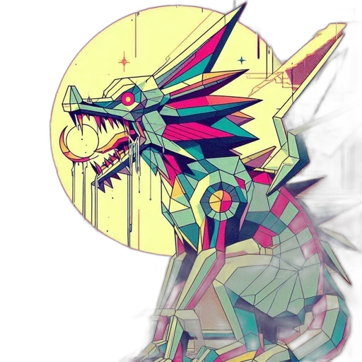 dragon, mask, creature, jacket transparent PNG cut-out