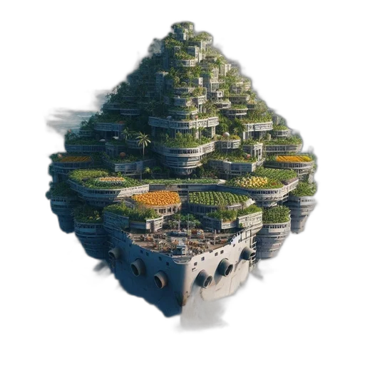 building, crown, tree, robot transparent PNG cut-out