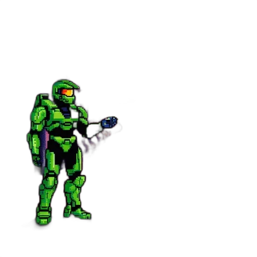 robot, weapon, staff, pixel art transparent PNG cut-out