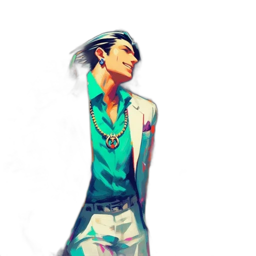 jacket, staff, concept art, cyberpunk transparent PNG cut-out