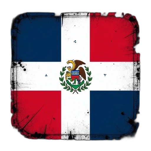 scratched, worn, dominican, flag transparent PNG cut-out