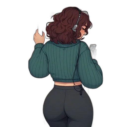 jacket, dress, hair, watercolor transparent PNG cut-out