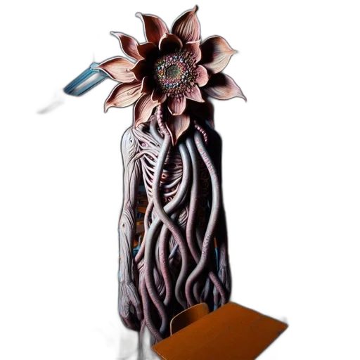 bottle, dress, staff, creature transparent PNG cut-out