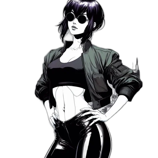 jacket, comic book art, concept art, cyberpunk transparent PNG cut-out