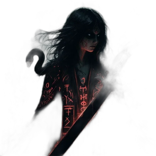 staff, creature, mask, comic book art transparent PNG cut-out