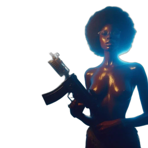 weapon, dress, staff, robot transparent PNG cut-out