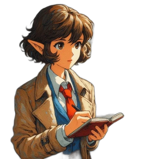 staff, jacket, face, watercolor transparent PNG cut-out
