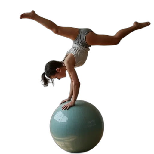 girl, doing, cartwheel, gym transparent PNG cut-out