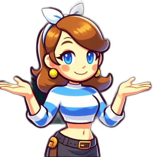 staff, dress, pixel art, cartoon transparent PNG cut-out