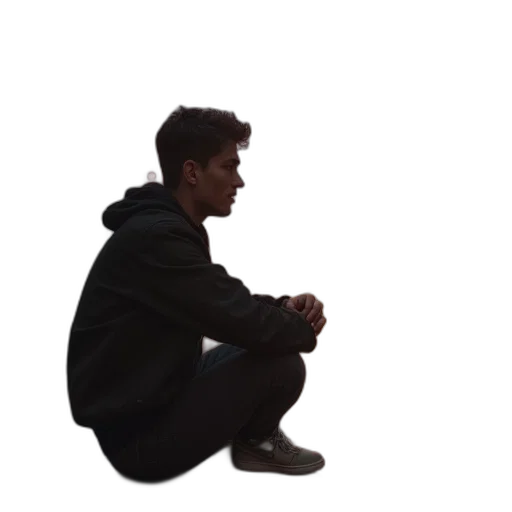 jacket, face, shoes, staff transparent PNG cut-out