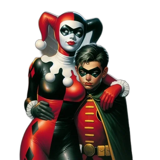 comic book art, concept art, harley, quinn transparent PNG cut-out