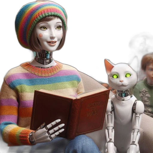 robot, 3d render, concept art, room transparent PNG cut-out