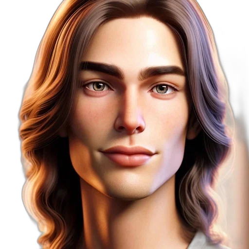 face, hair, photorealistic, fantasy art transparent PNG cut-out
