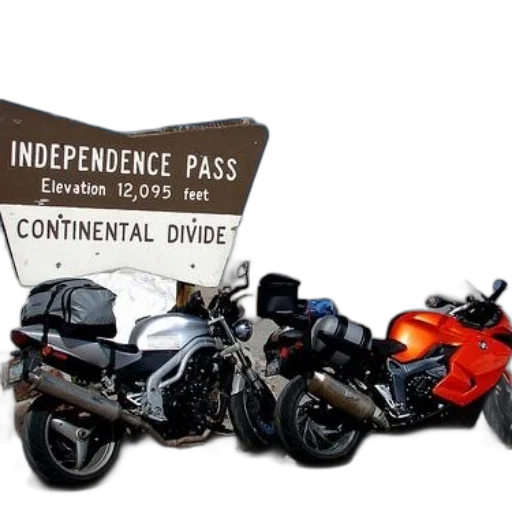two, motorcycles, parked, next transparent PNG cut-out