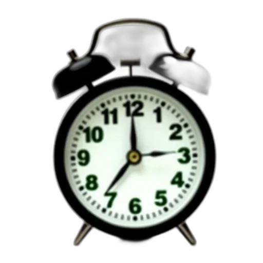 3d render, black, alarm, clock transparent PNG cut-out