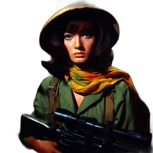 weapon, jacket, hat, staff transparent PNG cut-out