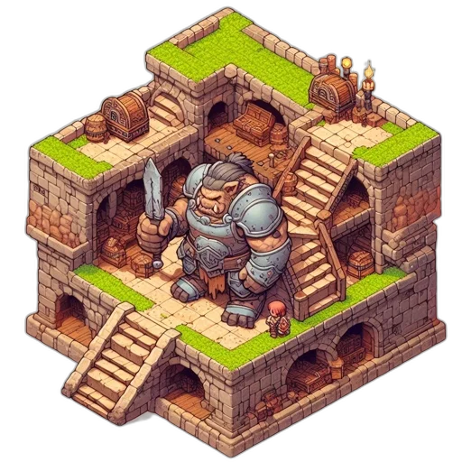 building, dragon, pixel art, concept art transparent PNG cut-out