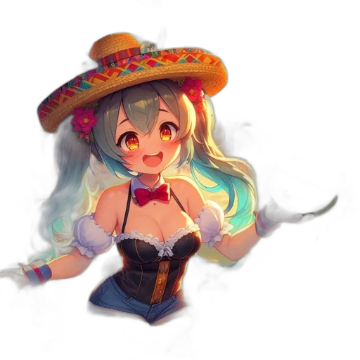 hat, staff, dress, weapon transparent PNG cut-out