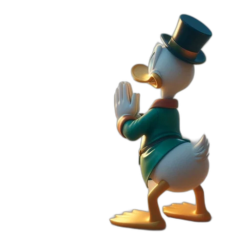 hat, staff, animal, 3d render transparent PNG cut-out