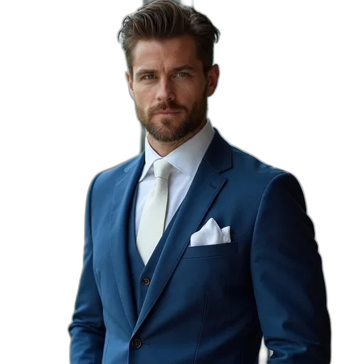 jacket, photorealistic, blue, man transparent PNG cut-out