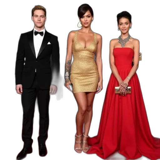 dress, red, grammy, carpet transparent PNG cut-out