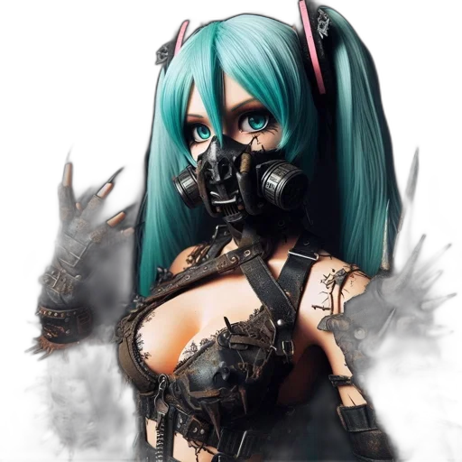 robot, weapon, mask, cyberpunk transparent PNG cut-out