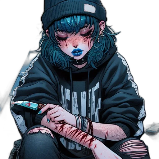 jacket, face, mask, weapon transparent PNG cut-out