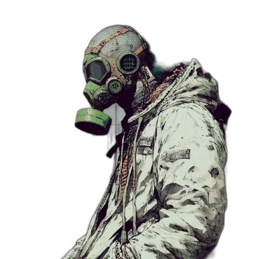 jacket, mask, creature, robot transparent PNG cut-out