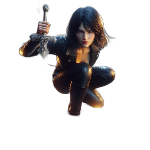 weapon, sword, staff, jacket transparent PNG cut-out