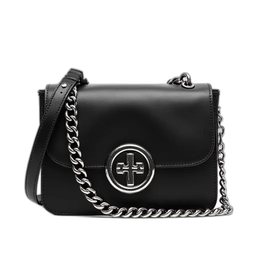 monochrome, black, leather, handbag transparent PNG cut-out
