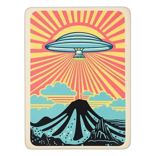 jacket, outer space, vibrant, saucer-shaped transparent PNG cut-out