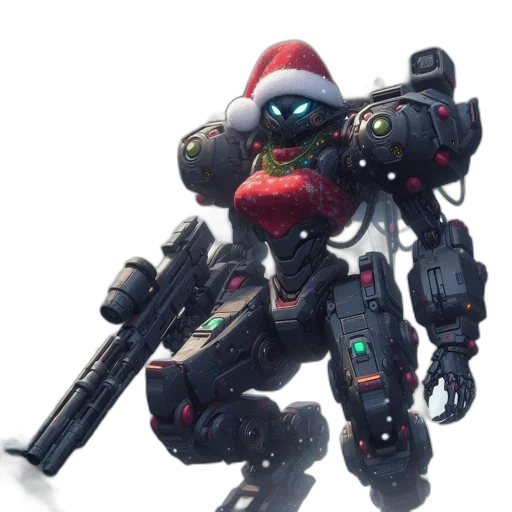 robot, weapon, concept art, 3d render transparent PNG cut-out