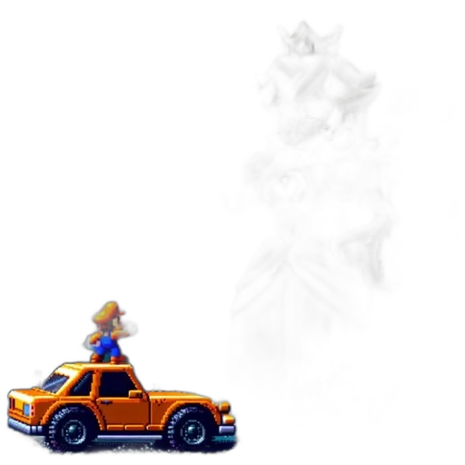 car, robot, dress, crown transparent PNG cut-out