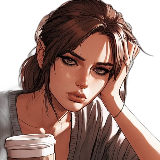 face, comic book art, photorealistic, concept art transparent PNG cut-out