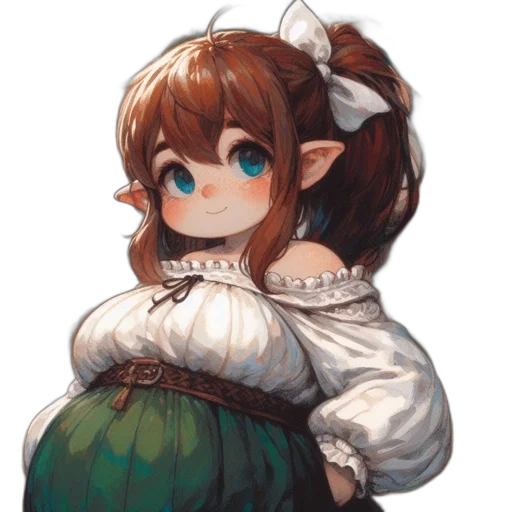 dress, staff, creature, face transparent PNG cut-out