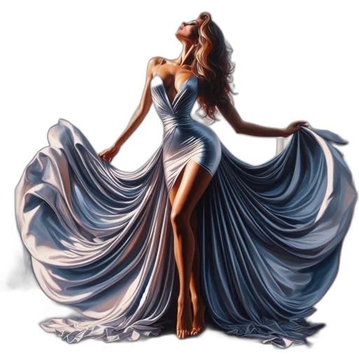 dress, jewelry, photorealistic, concept art transparent PNG cut-out