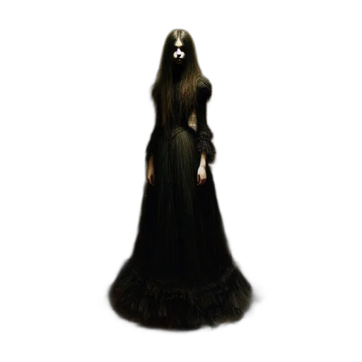 dress, mask, creature, hair transparent PNG cut-out