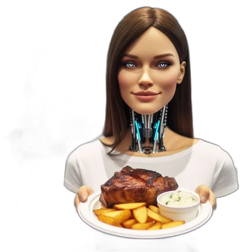 robot, food, face, dress transparent PNG cut-out