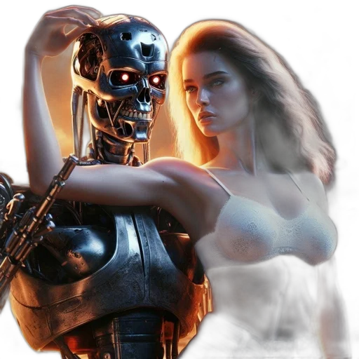 robot, concept art, cyberpunk, comic book art transparent PNG cut-out