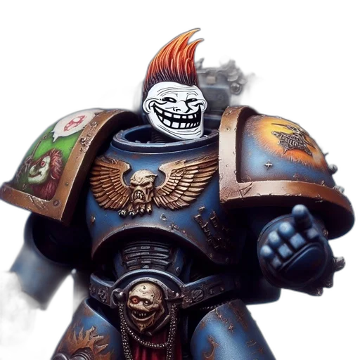 robot, face, weapon, fantasy art transparent PNG cut-out