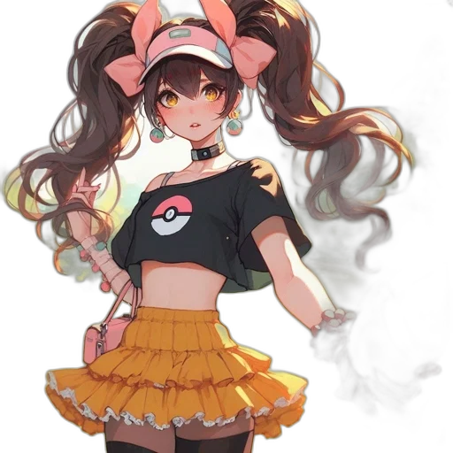 dress, staff, hat, hair transparent PNG cut-out