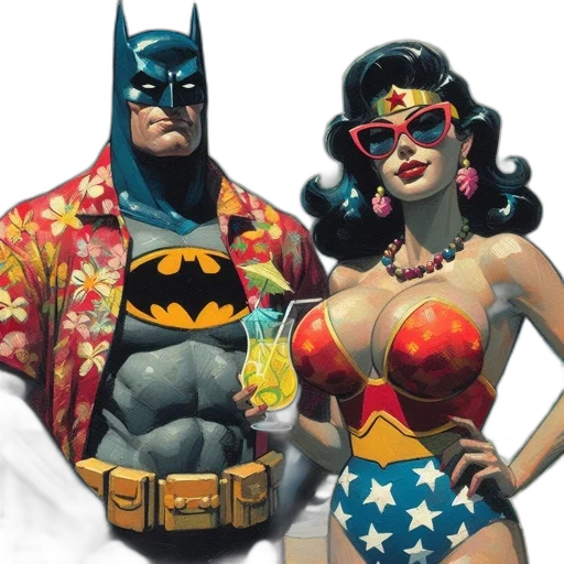 comic book art, concept art, batman, wonder transparent PNG cut-out